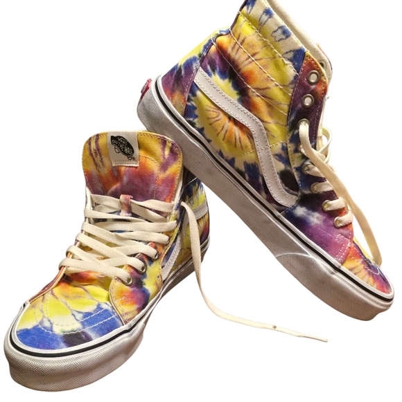 NEW VANS SK8-HI Tapered Skate Shoe Washed Tie Dye Canvas Sneakers Men's 10 - Picture 3 of 9